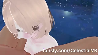 Chinese Teen Sucks Lifeguard By A catch Pool~~ [VRChat ERP]